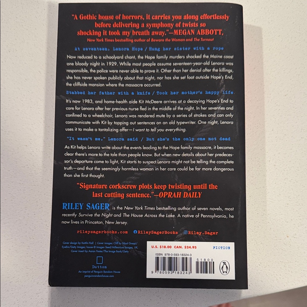 The Only One Left by Riley Sager Hardcover - Picture 2 of 2